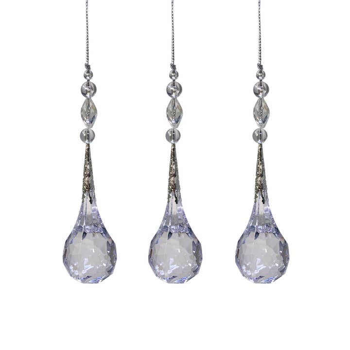 David Christopher's Collection - Wholesale Ornament - DYNAMIC DAZZLING HANGING CRYSTAL DROP ORNAMENT 5.5" BOX OF 3