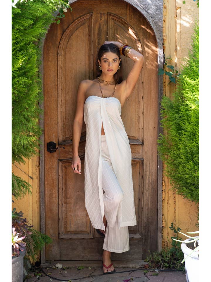 2 Piece Strapless Longline Top & Pant Set for wholesale by Et Clet