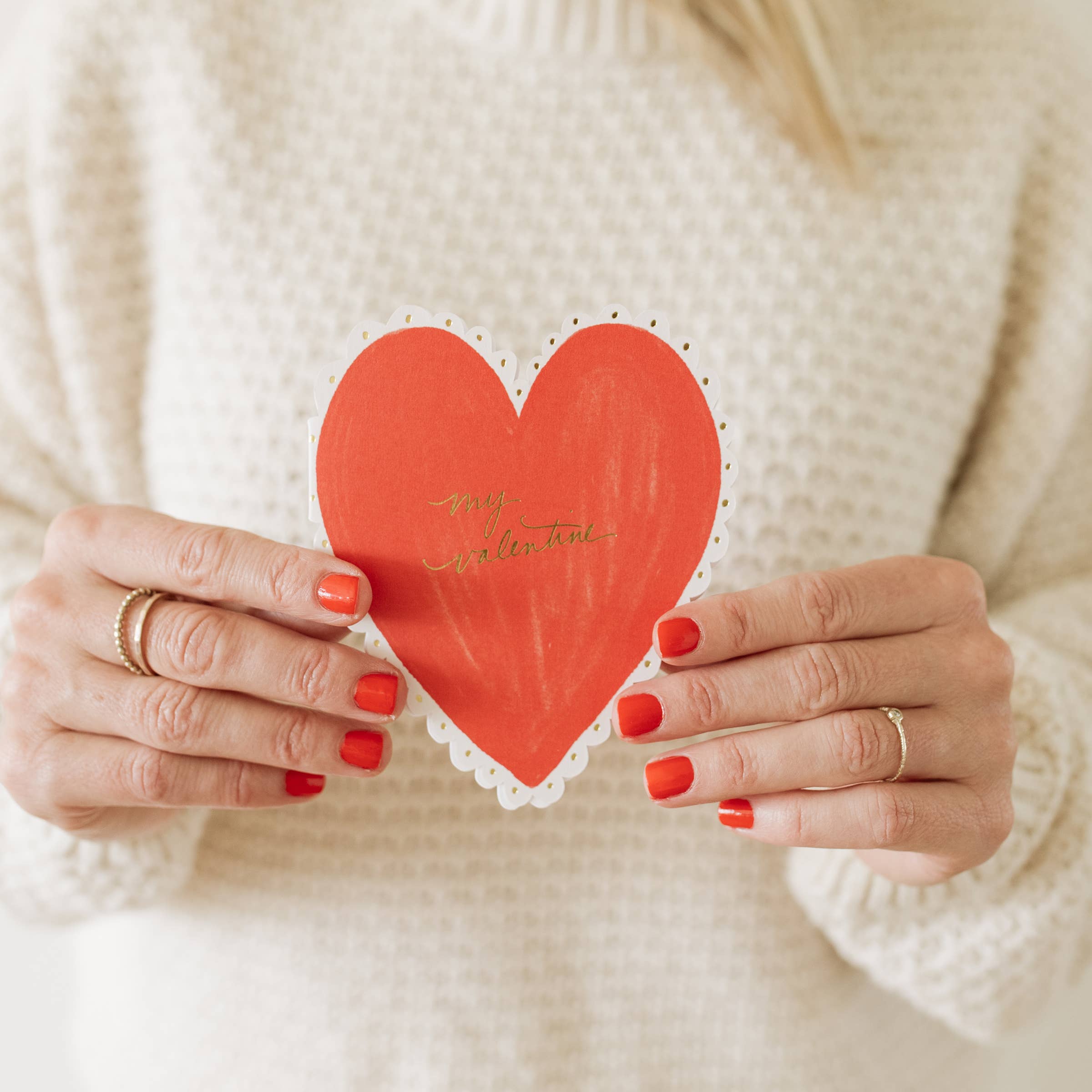 Ramona & Ruth - Wholesale Valentine's Day card - Valentine's Heart Doily Card4