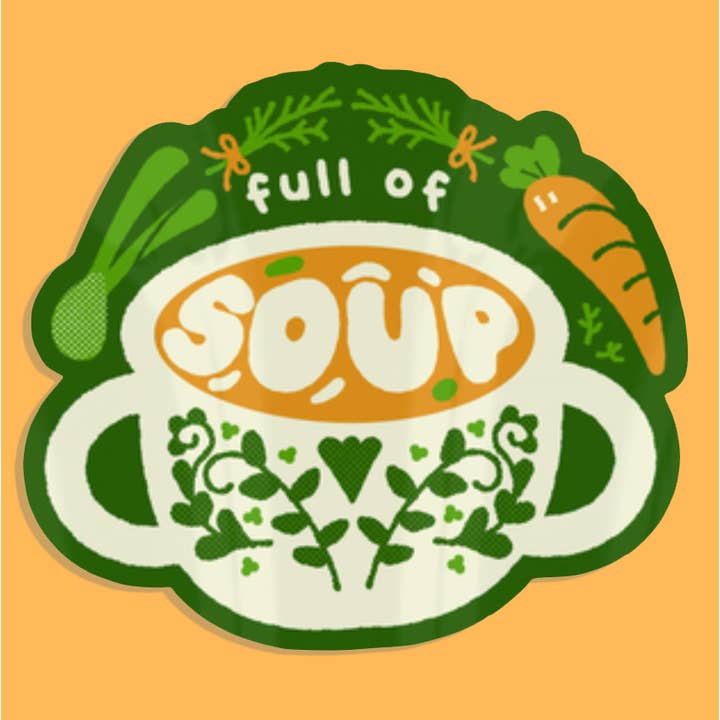 Soup sticker for wholesale by Fiveboos Inc