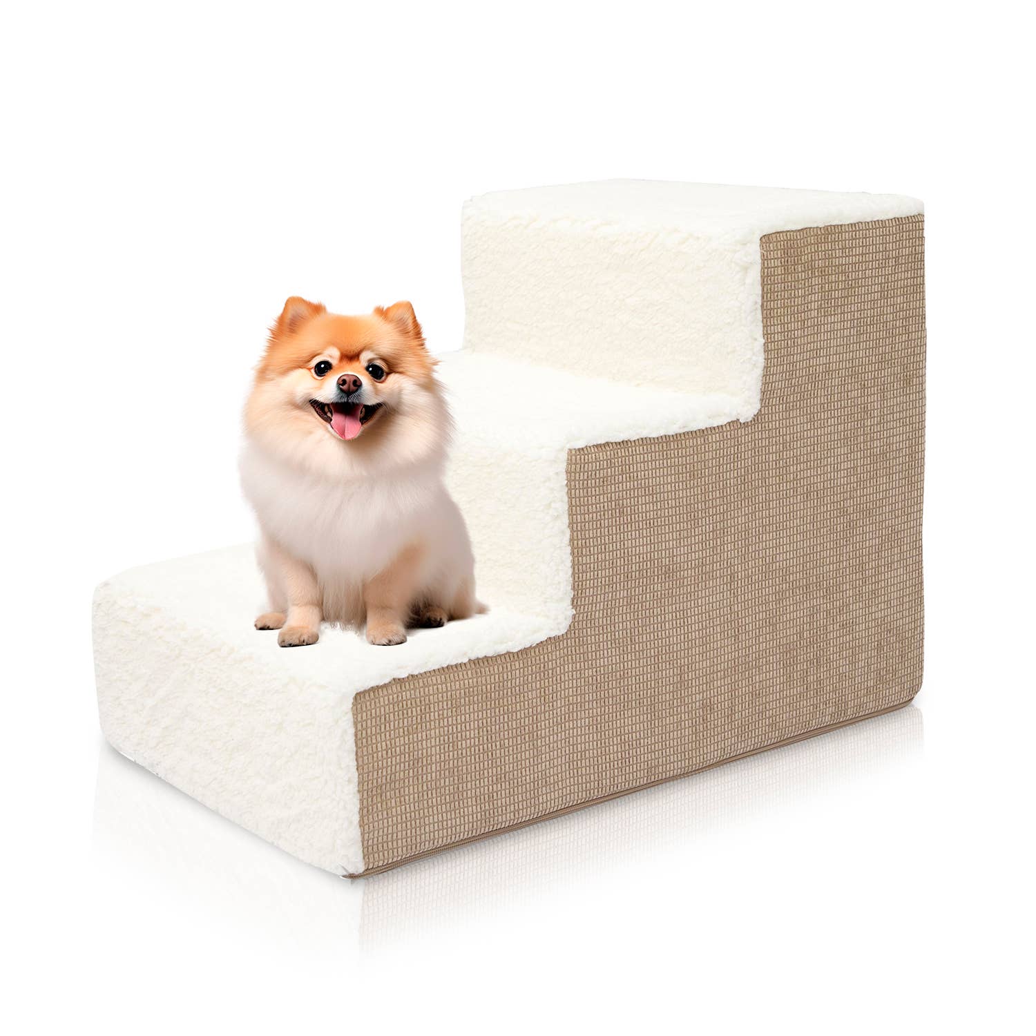 Precious Tails - Wholesale Pet Steps & Ramps - Cat/Dog - Precious Tails High Density Foam Sherpa 3 Steps Pet Stair7