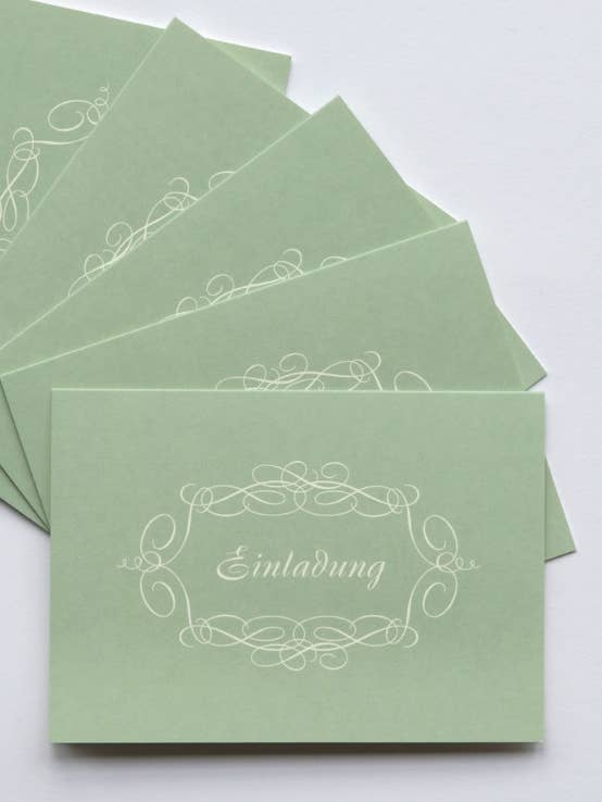 Cartes d'invitation menthe (lot de 5) pour la vente par Haferkorn & Sauerbrey