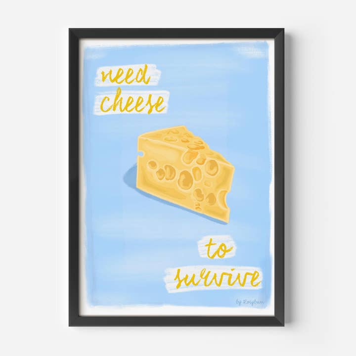 Stampa Decorativa da Parete Cucina per Amanti del Formaggio Divertente per la vendita all'ingrosso da parte di by Rosybum