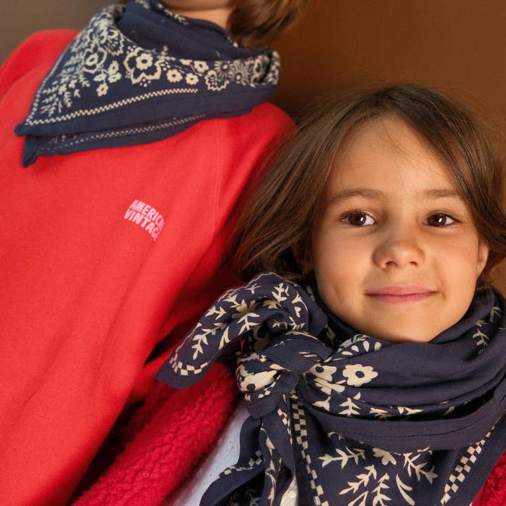 SO FAMILY - Wholesale Scarf - Women's - Mysore Navy Bandana Adult Scarf4