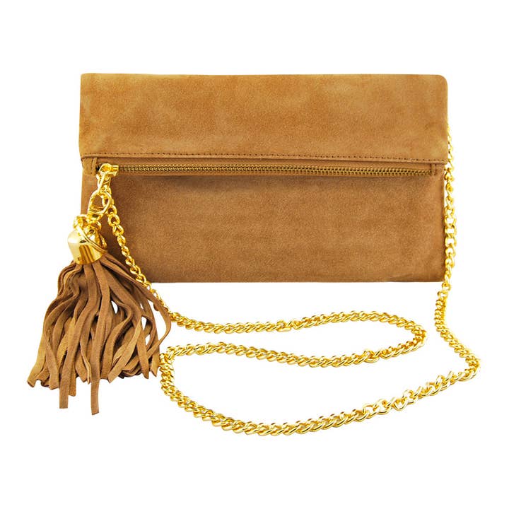 MONK August Clutch Suede | Tan for wholesale on Faire3