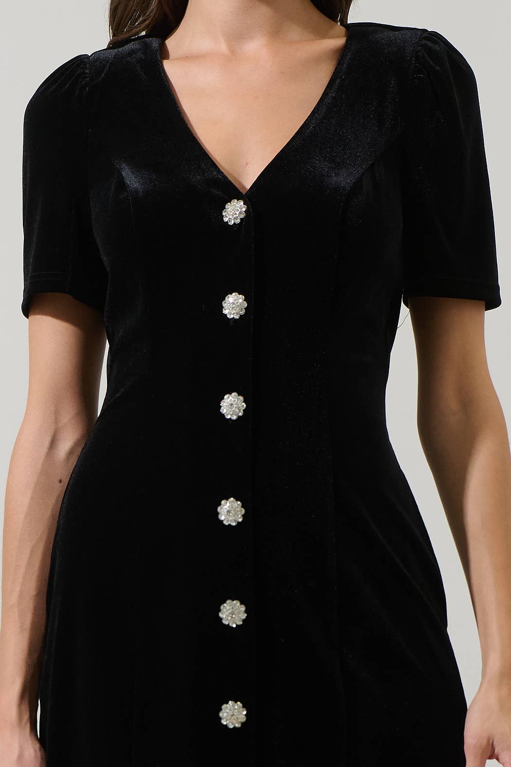 Sugarlips - Wholesale Dress - Women's - Jackson Velvet Button Mini Dress13