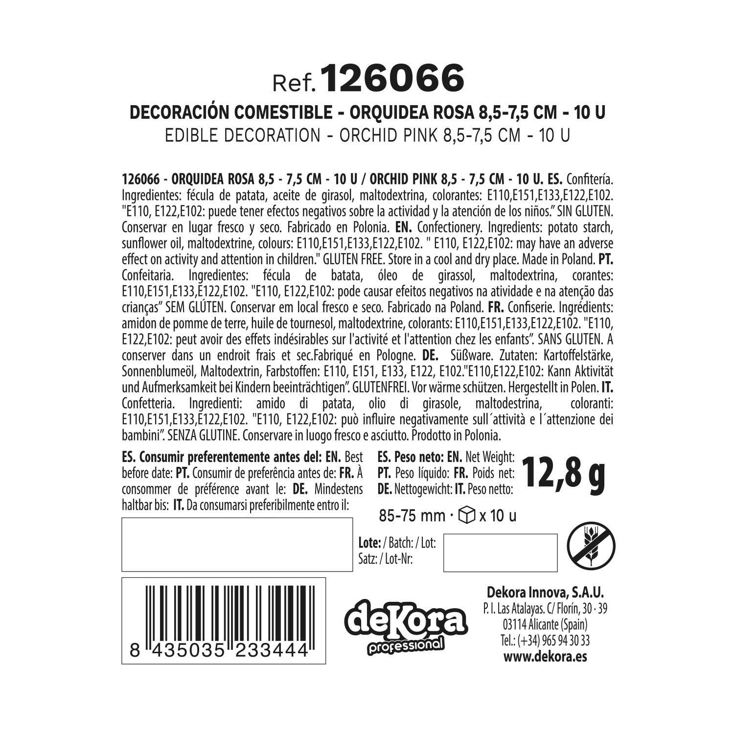 dekora – Engroshandel Kagepynt – Spiselige vaffelblomster til kage, 8,5 - 7,5 cm10