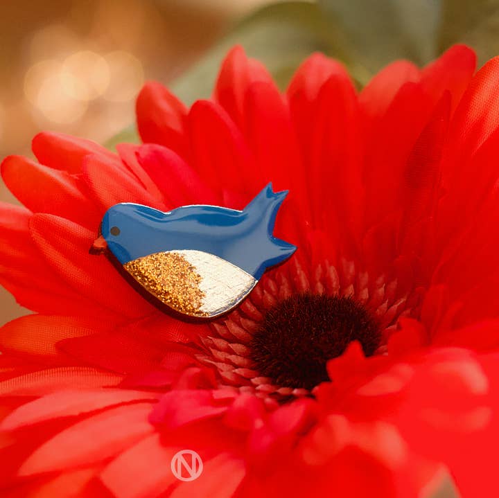 Naoi - Wholesale Brooch - Bluebird Pin Brooch - Handmade to Order2