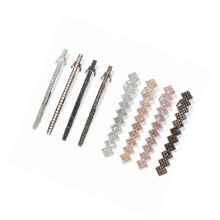 Luxury Rhinestone Hair Pins – Swarovski Crystal & Rose Quartz Moonstone Barrettes, Minimalist Bride Hair Accessories | Maison Soyenne for wholesale by Shop by Alix