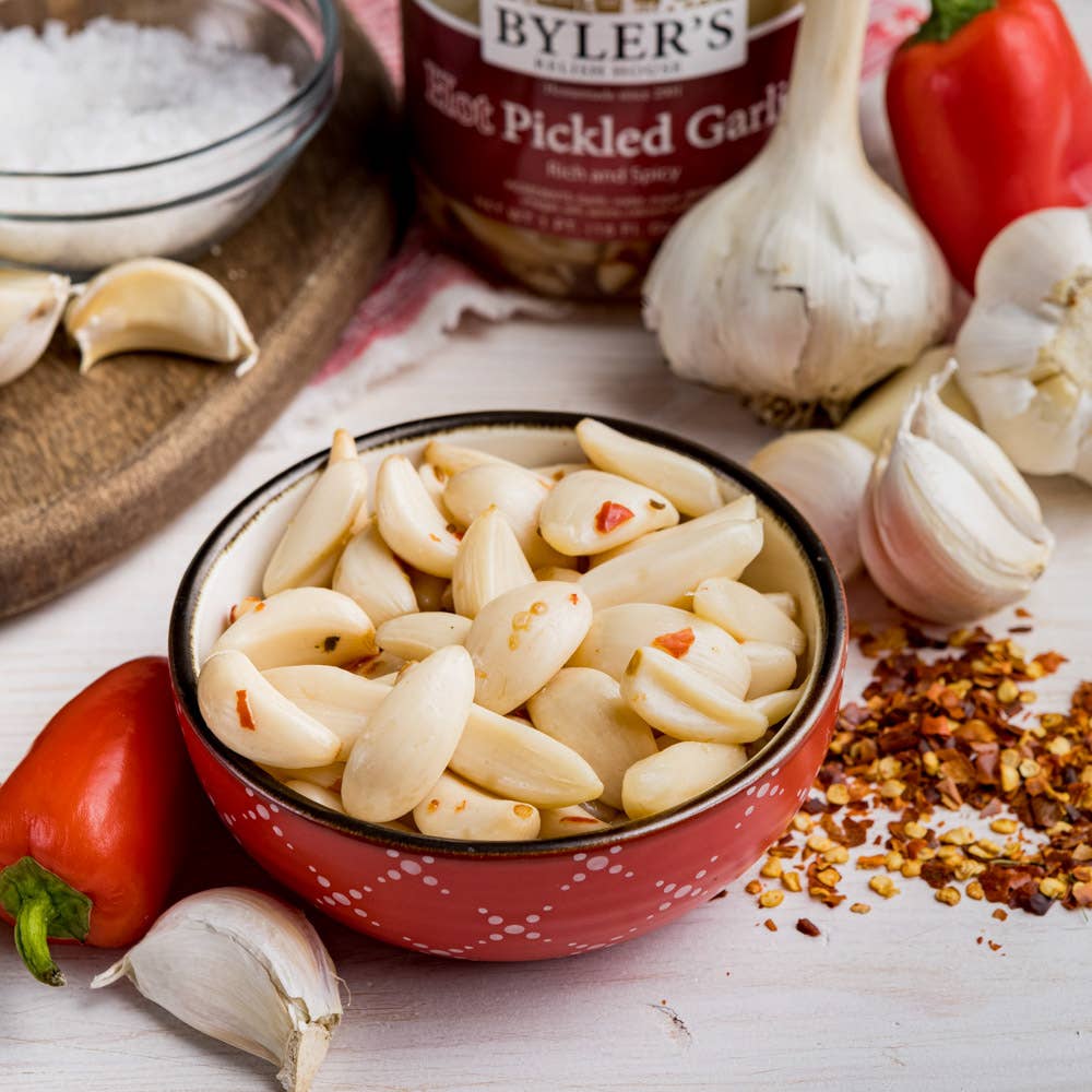 Byler Canning Co. - Wholesale Pickled Vegetables - Byler's Hot Pickled Garlic2