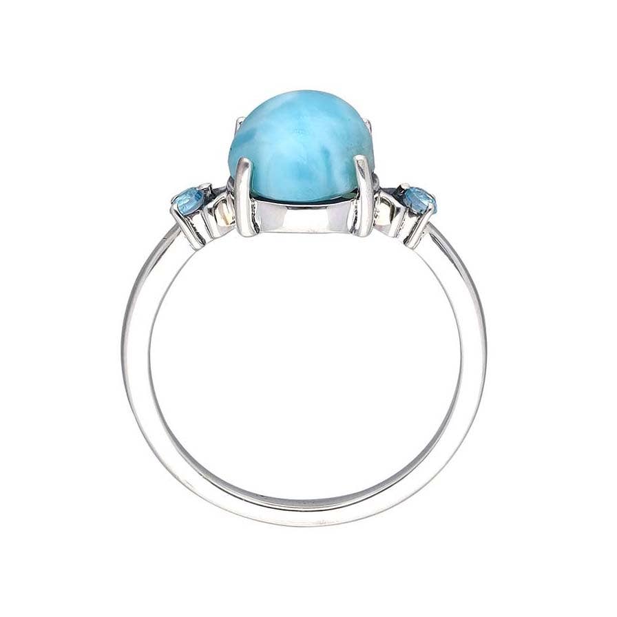 Tiramisu - Wholesale Single Stone/Solitaire Ring - Sterling Silver Larimar Gemstone Solitaire Rings3