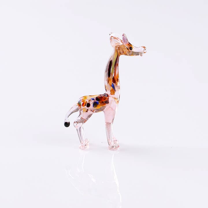 Adamodart - Wholesale Decorative Figurine - Miniature blown glass giraffe, tiny glass animal figurine