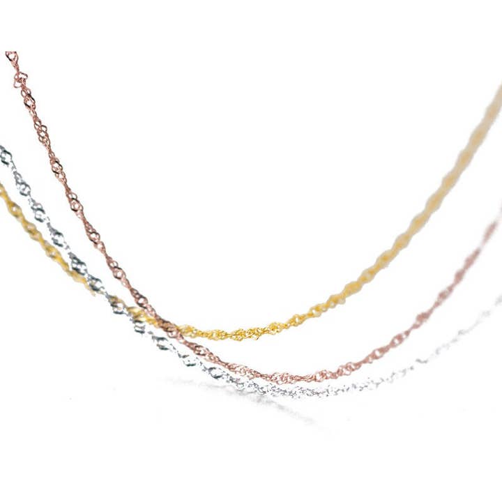 Perimade & Co. LLC - Wholesale Link & Chain Necklace - Box Cable Singapore Necklace Chain in 925 Sterling Silver