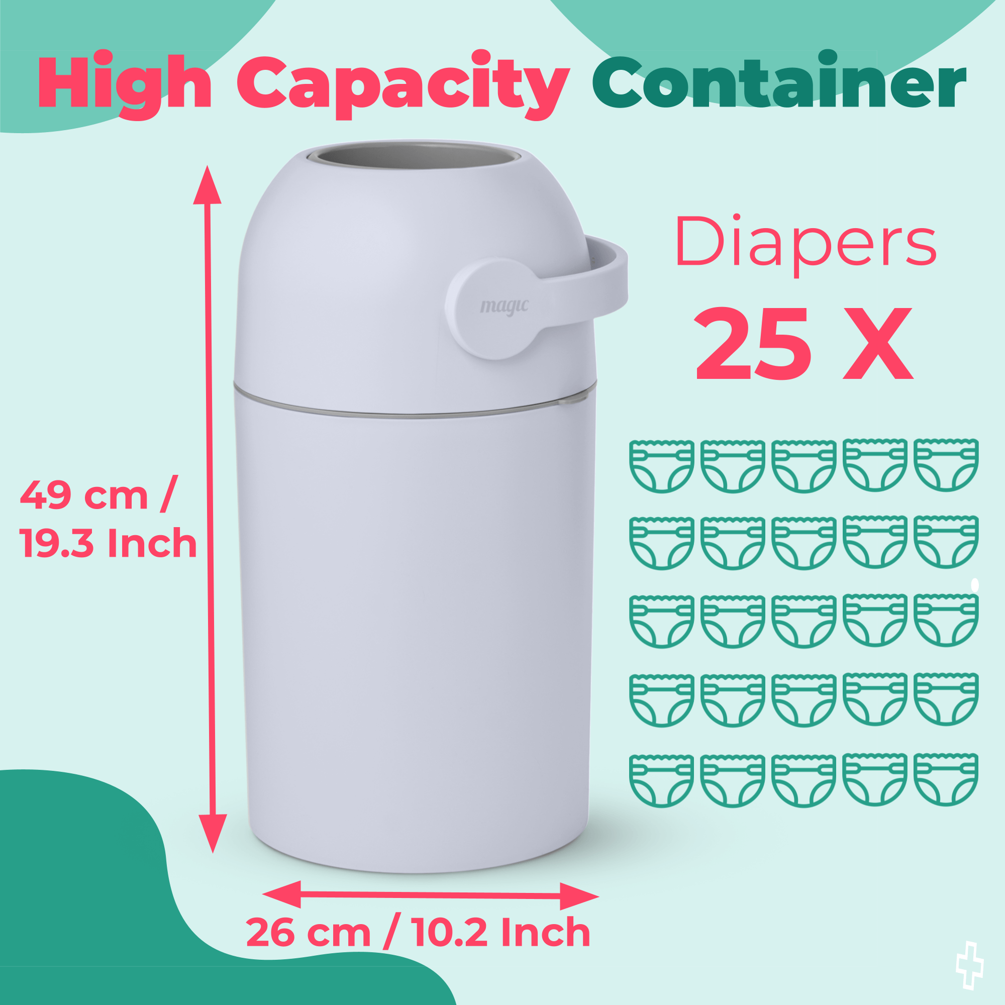 SHEERUN - Wholesale Diaper Caddy - Baby - Pure Magic Majestic Diaper Pail (Patented Odor-Stop System)15