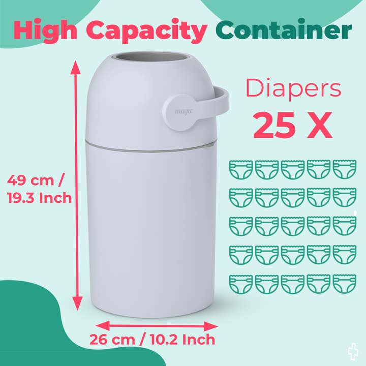 SHEERUN - Wholesale Diaper Caddy - Baby - Pure Magic Majestic Diaper Pail (Patented Odor-Stop System)15