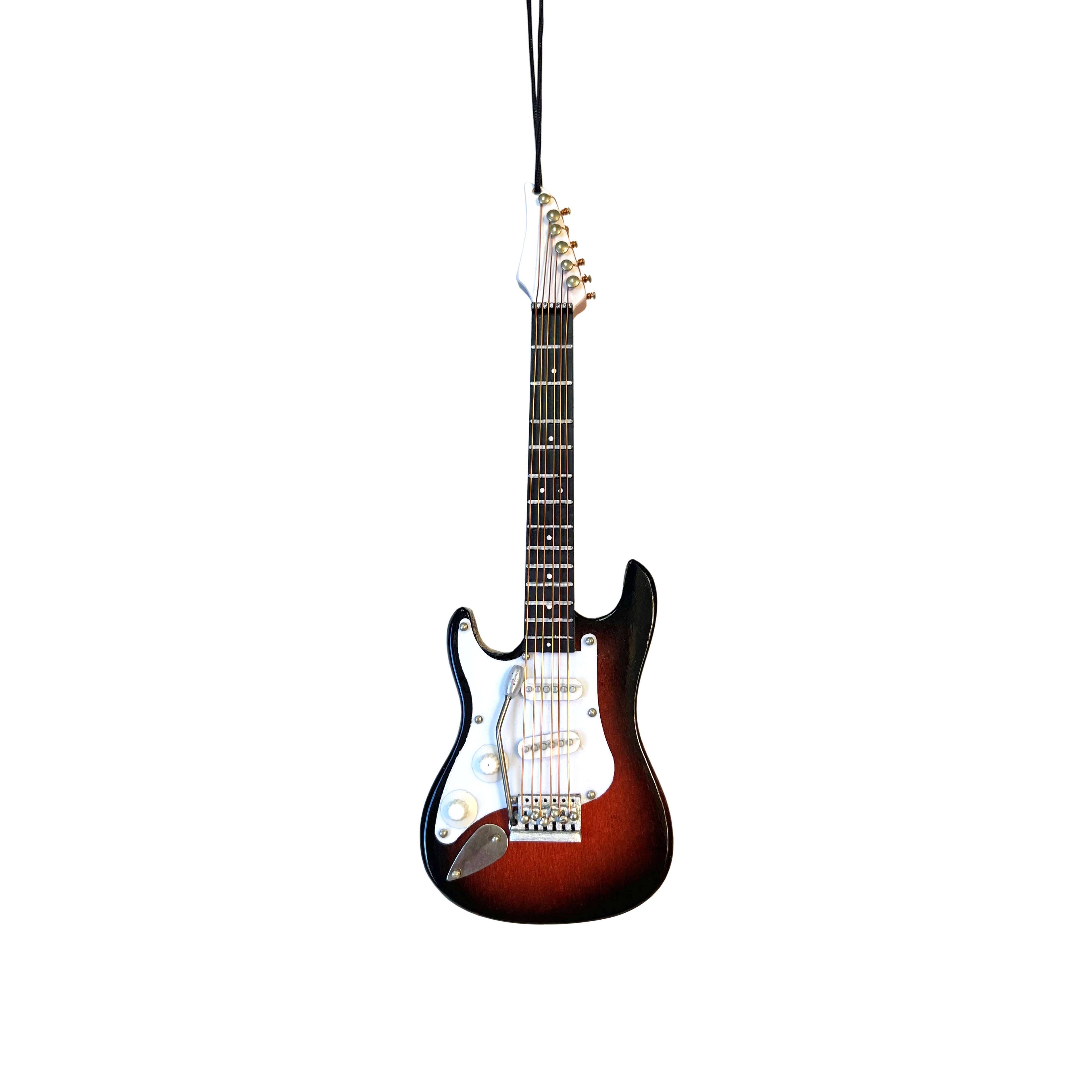 Broadway Gifts Co - Vente Objets de décoration - Ornement de guitare électrique en bois brun foncé de 5" (gaucher)0