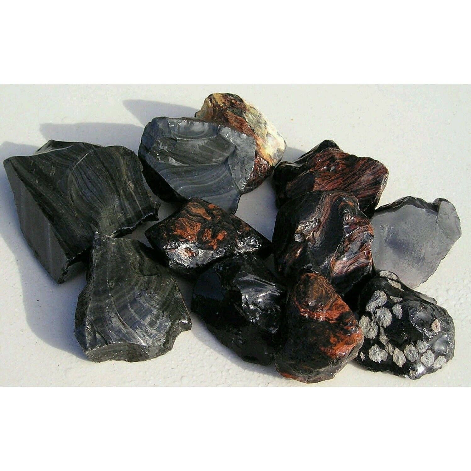 Tree of Life Gems – wholesale Spiritual stone/crystal – Mixed OBSIDIAN Volcanic Glass Rough Rock for Tumbling2