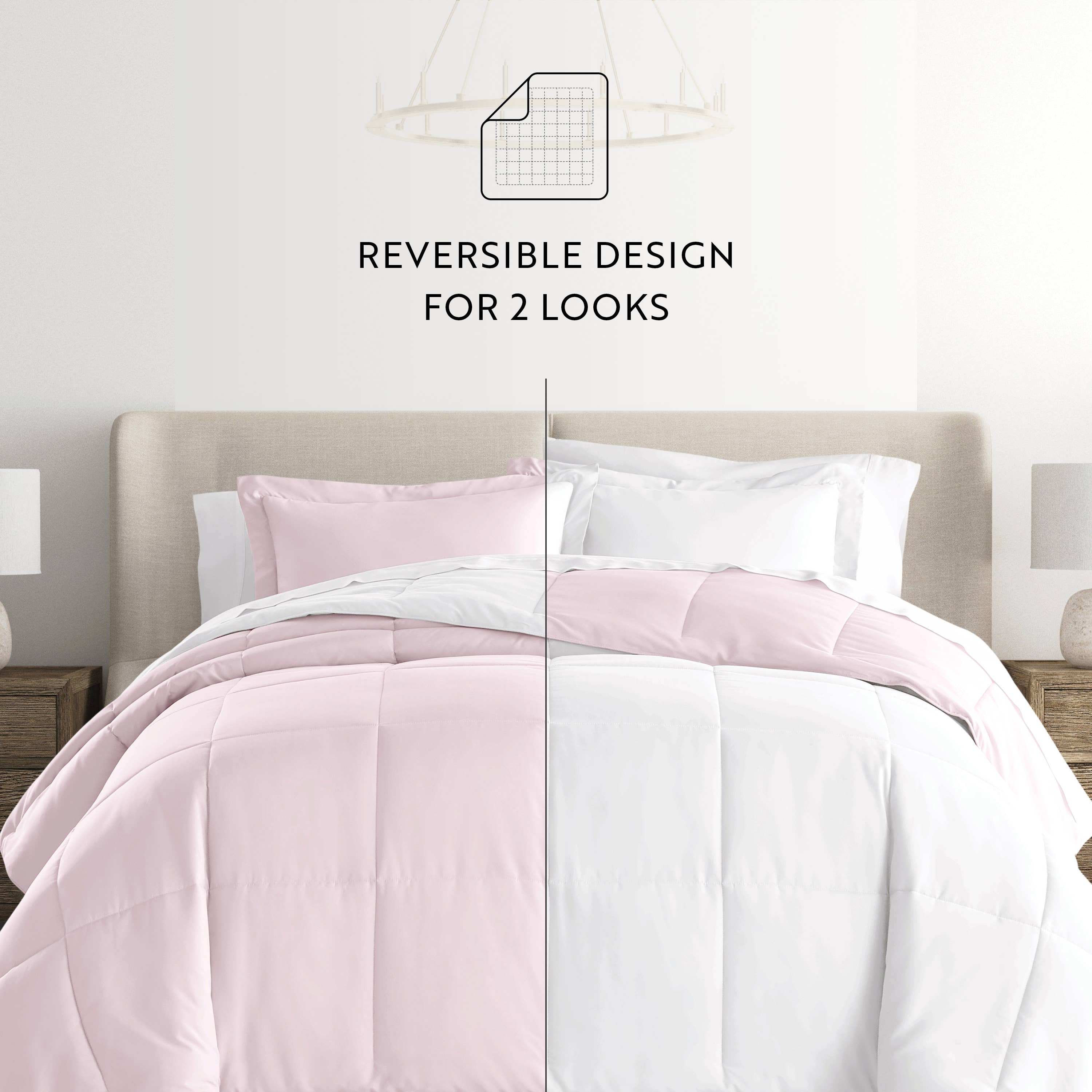 ienjoy Home - Vente Parure de lit - Ensemble de couette réversible Home Collection Down Alternative8