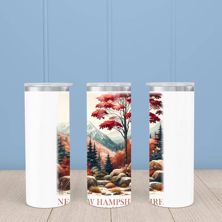 New Hampshire Landscape Watercolor Insulated Mug/Tumbler for wholesale by ADDLE iNK