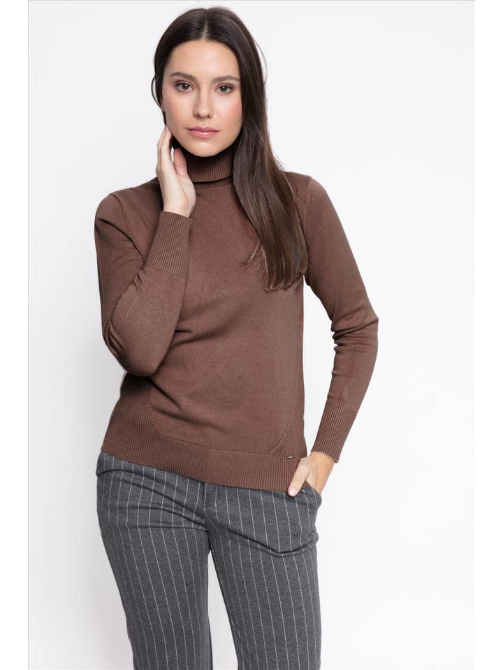 CMS Love - Wholesale Knit Top - Women's - BASIC VISCOSE KNIT TURTLENECK JERSEY B2B10
