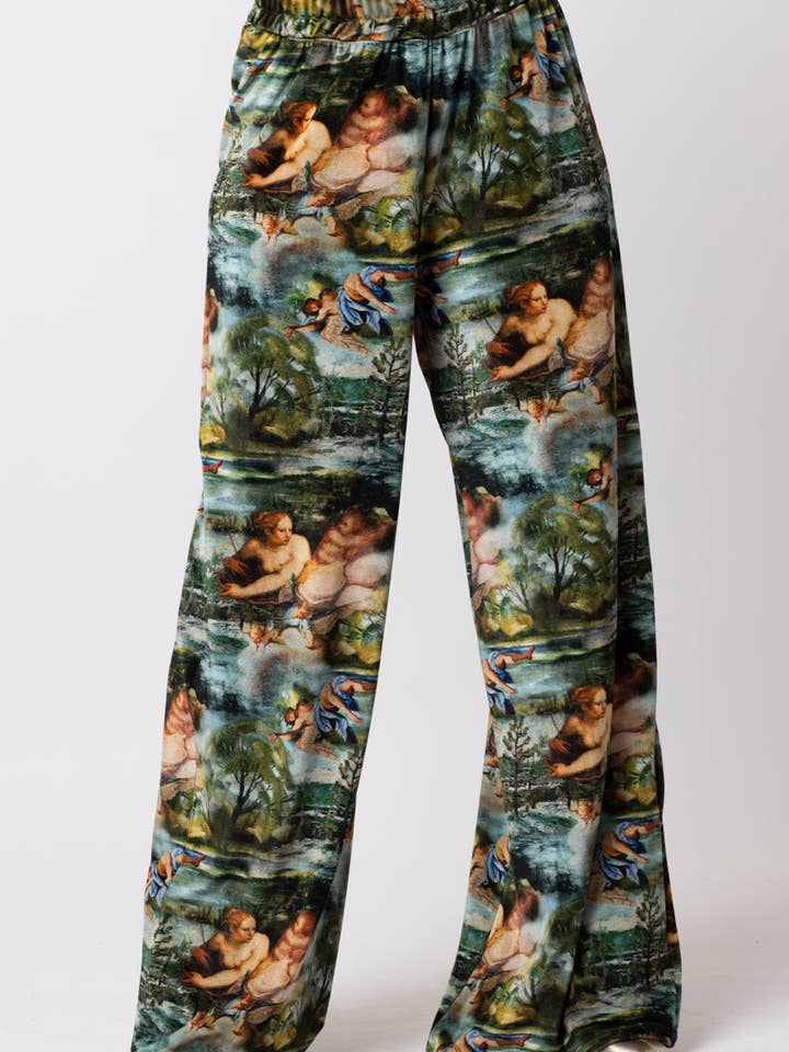 Slide Green Angeli Hose mit barockem Muster für den Großhandel von Il Quarto Stile