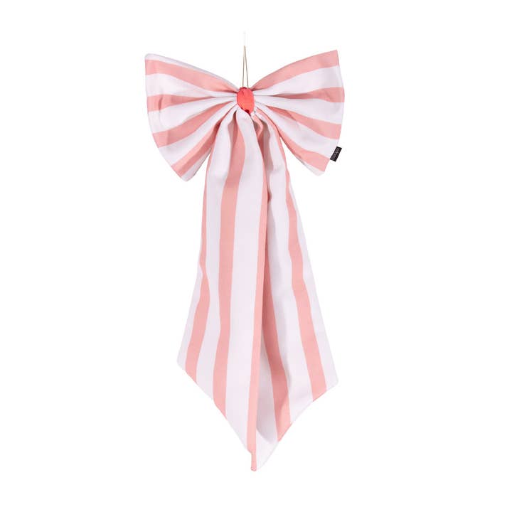 Toile à rayures larges blanc cassé/corail pour la vente par coopz