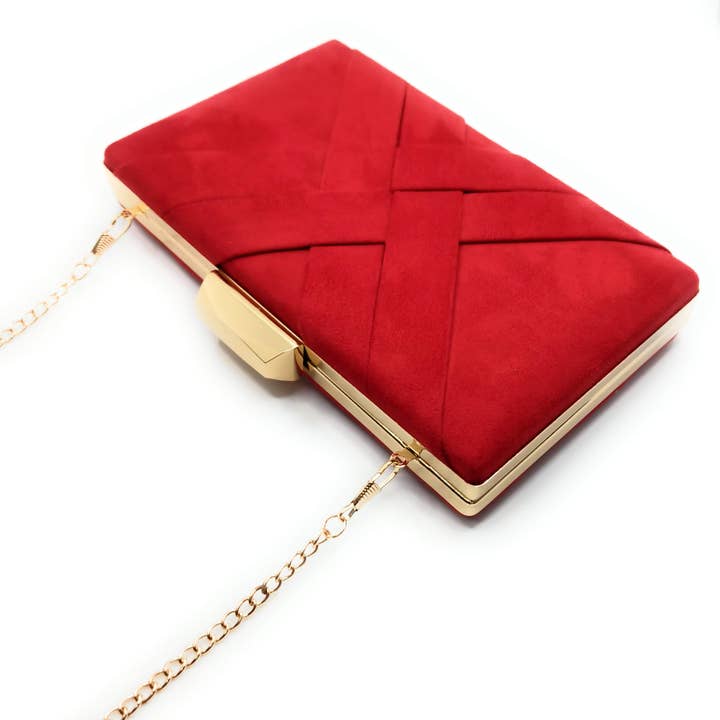 Handbag Party Bag · Crossover Suede Red for wholesale by BRANDELIA