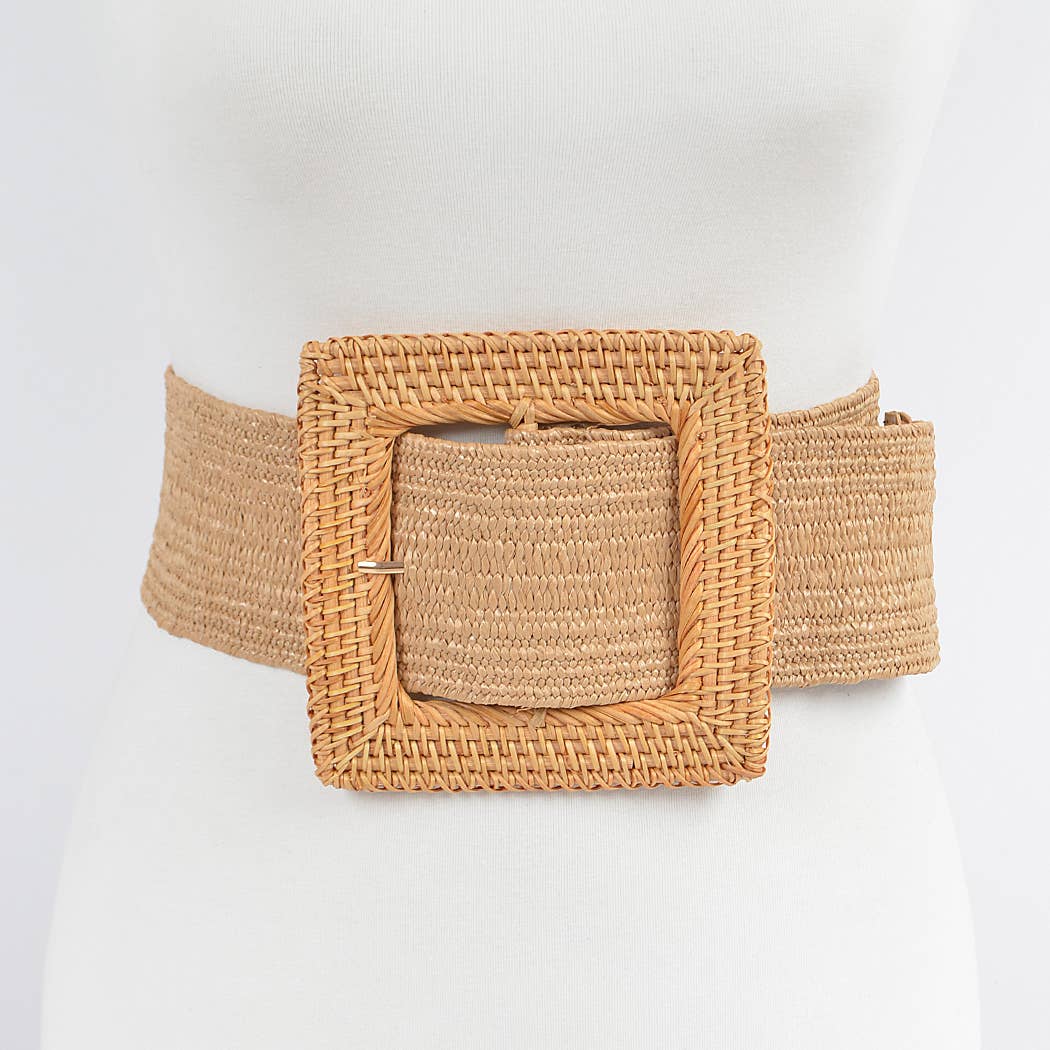 3AM BY H&D ACCESSORIES - Wholesale Belt - Women's - Oversized Bamboo Buckle Waist Elastic Belt1