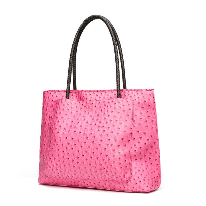 22 Tote - Wholesale Tote Bag - Women's - Deluxe Ostrich Tote Bag with Braided Handles & Multi-Pockets19