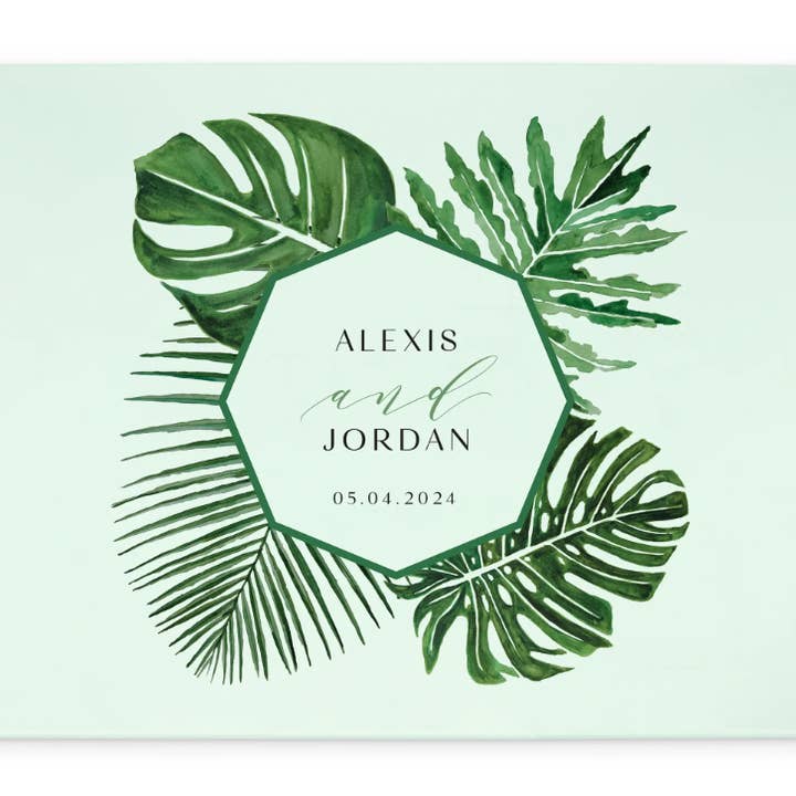 Weddingstar Inc. - Wholesale Cutting Board - Clear Square Glass Cutting Board - Greenery