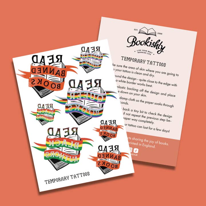 Temporary Tattoos - Literary Activist Gifts for wholesale by Bookishly (US Duties Paid)