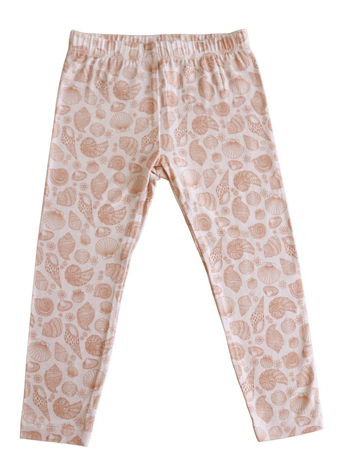 Organic Leggings- Pink Dust Seashell for wholesale by India and Grace
