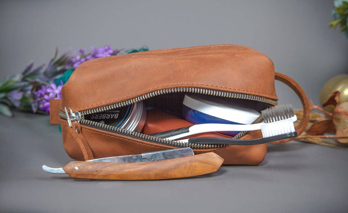 Pikore – wholesale Toiletry bag – men's – Leather dopp kit5