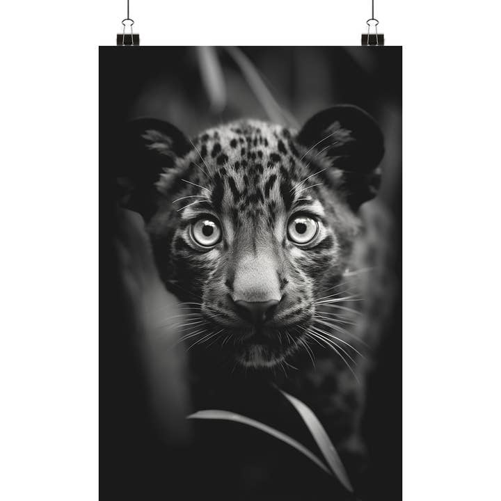 Pappervit Baby Panther Poster - Vintage Foto - Svartvitt för wholesale på Faire