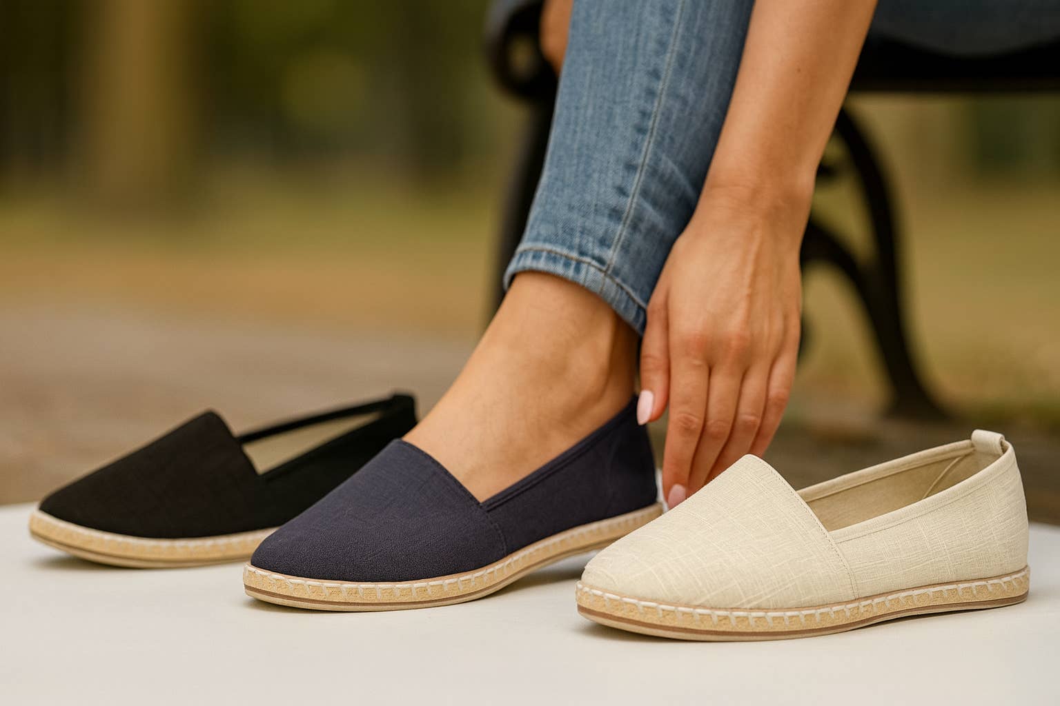 Salzmann Restwaren GmbH - Wholesale Slip On Sneakers - Women's - K-Fashion Women's Espadrilles, Fabric Shoes