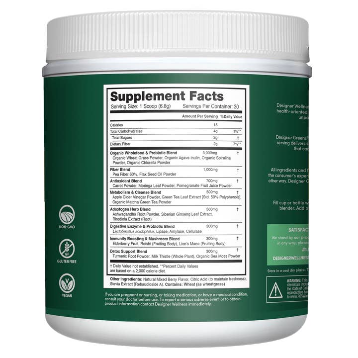Designer Wellness - Wholesale Protein/Superfood Powder - Designer Greens1