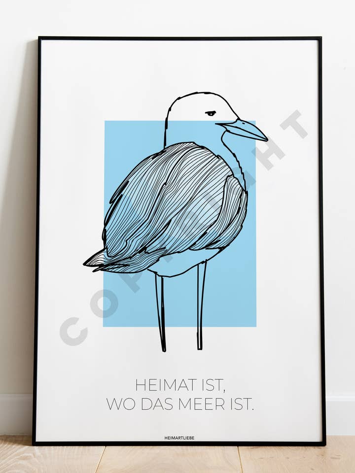 TRYCK - BLÅ | SAND | GRÖNT HAV - HEMMA ÄR DÄR HAVET ÄR för wholesale av HEIMARTLIEBE®