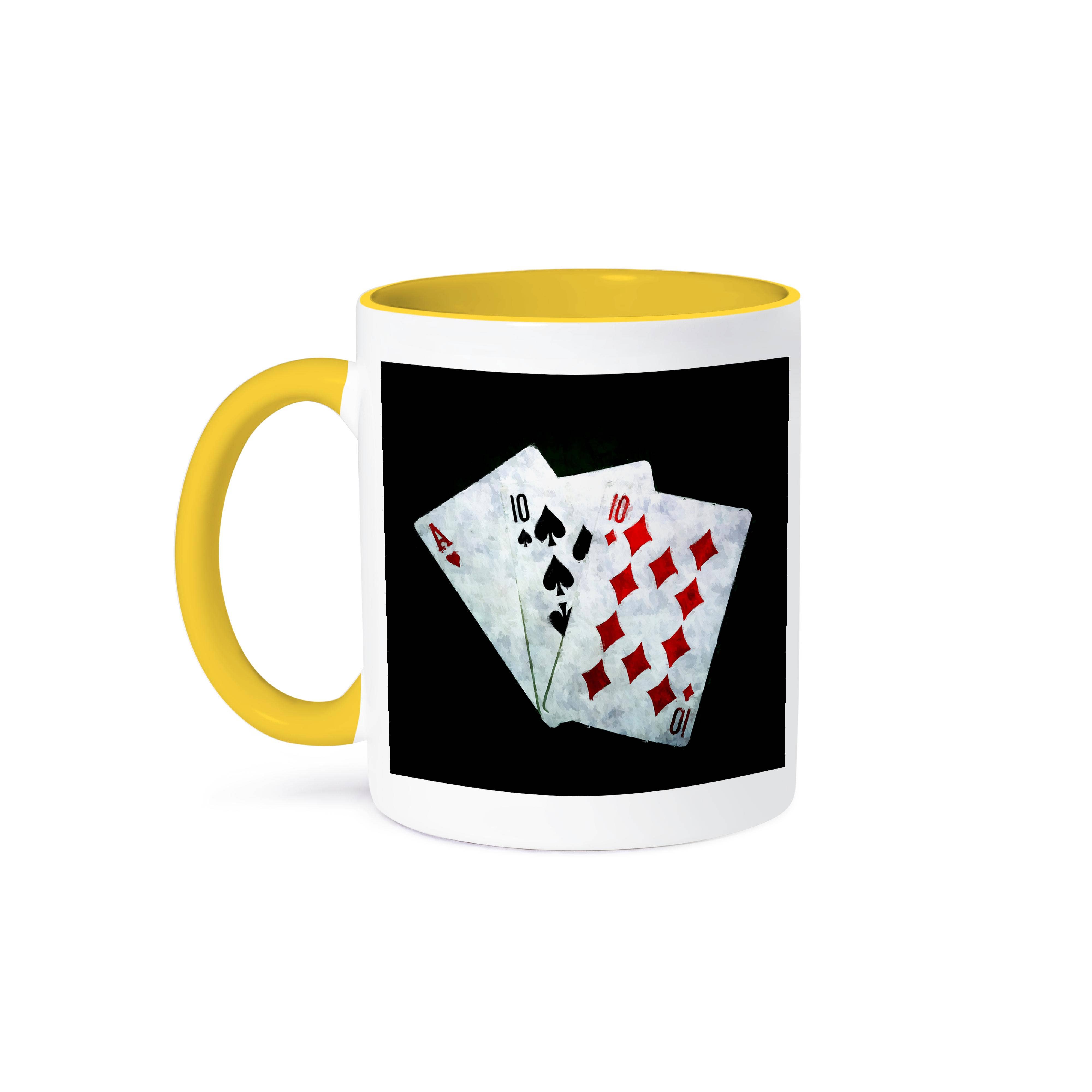 3dRose – Großhandel Kaffeebecher – 3dRose, Blackjack Einundzwanzig Kombination - Ass, Zehn und Zehn, Tasse0