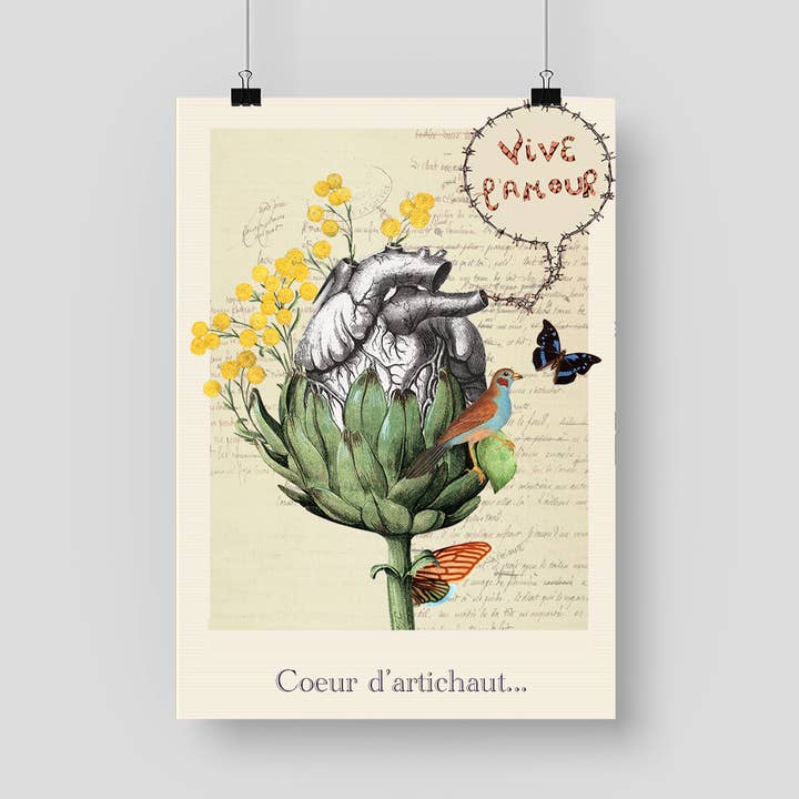 Poster «Cuore di carciofo» - A3 per la vendita all'ingrosso da parte di sidonie blondel