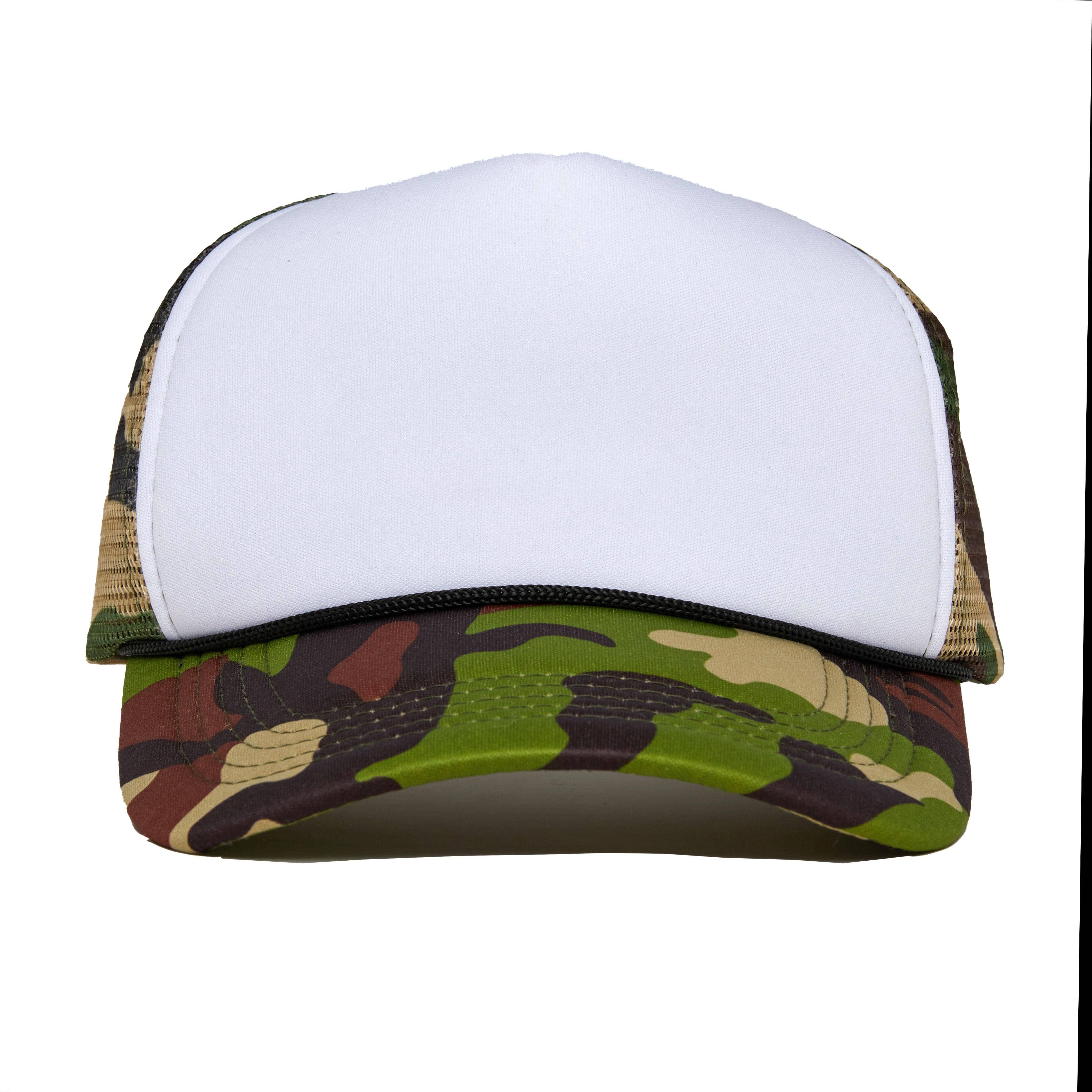 Funky Junque - Vente Casquette de camionneur – unisexe - Casquette de camionneur Snapback en mousse - Blanc/Camo1