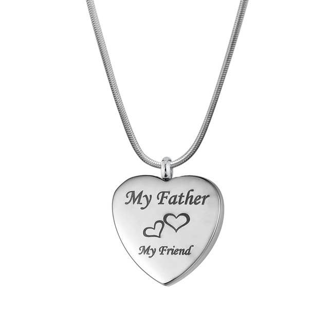 Anavia - Wholesale Pendant/Charm Necklace - Father My Friend Love Heart Ash Holder Urn Memorial Jewelry