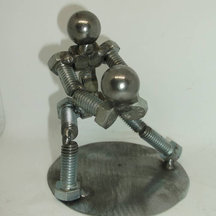 Creations Welded - Wholesale Decorative Figurine - Volleyball Player, Metal Figurine, Upcycled Metal Art