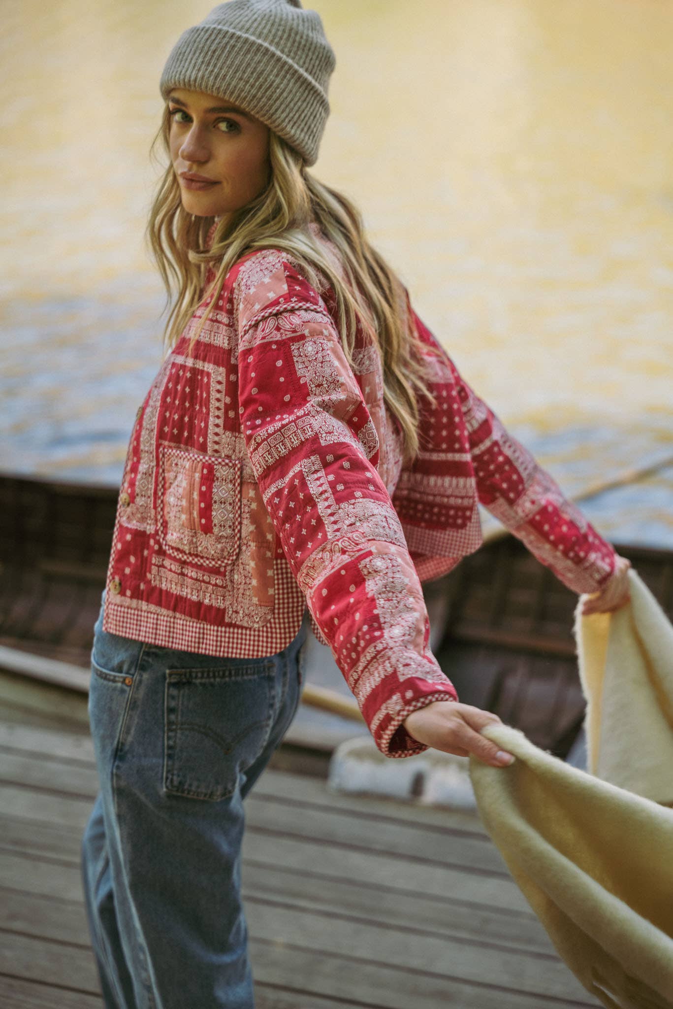 &MERCI - Wholesale Jacket - Women's - BANDANA PATCHWORK QUILTED JACKET MJK417520