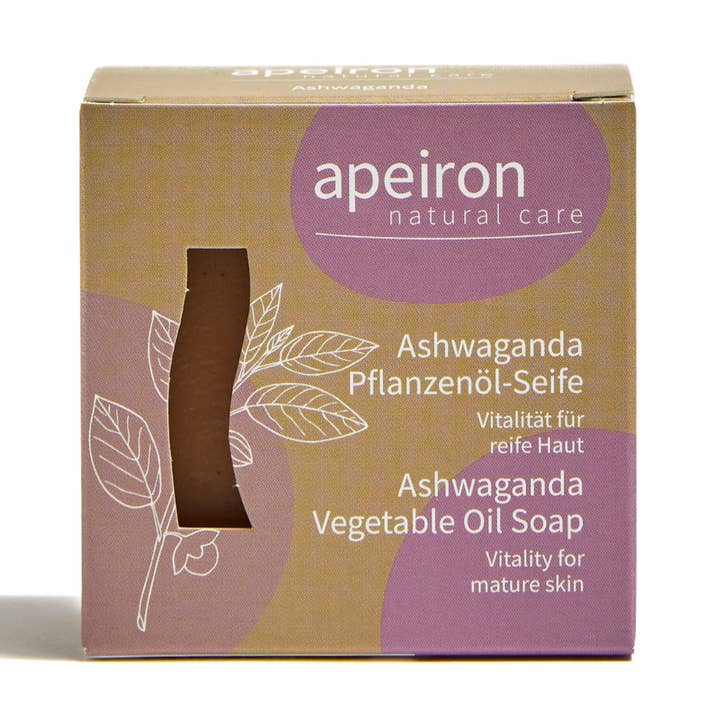 apeiron ASHWAGANDA vegetable oil soap 100g - palm oil free
for wholesale by Spa Vivent