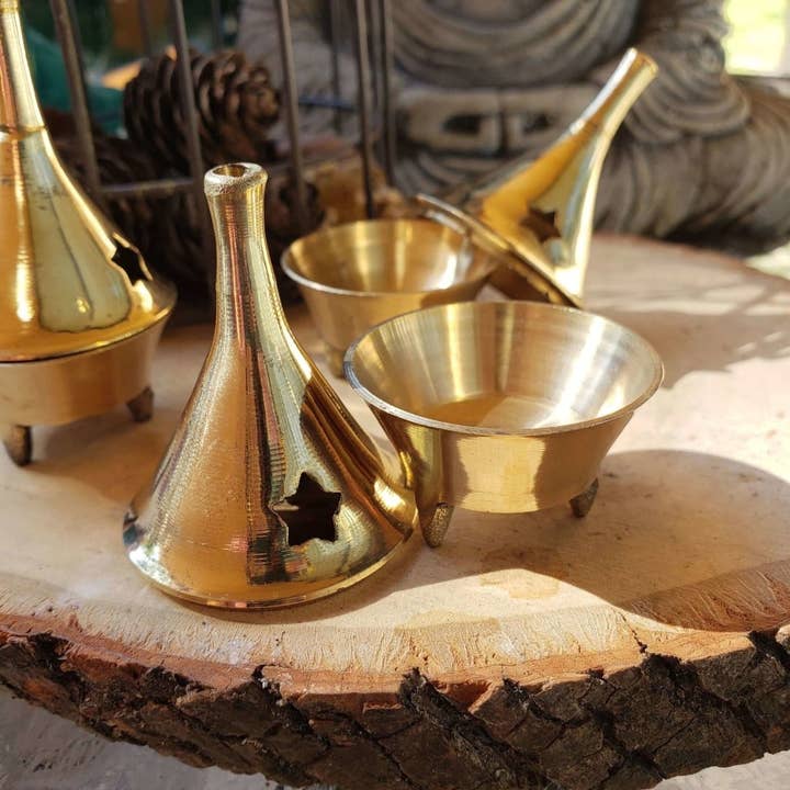 My Magic Place Shop - Wholesale Incense Holder - Small Brass Cone Burner / Cone Burner/Altar Décor