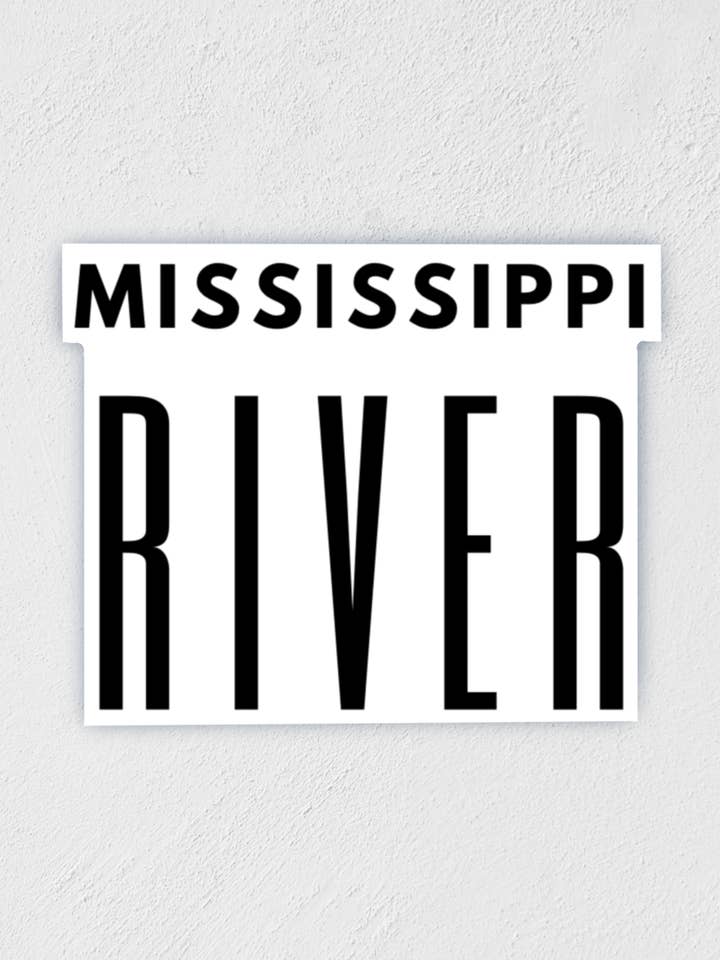 Mississippi River Waterproof Sticker Decal for wholesale by Little Rocks Design