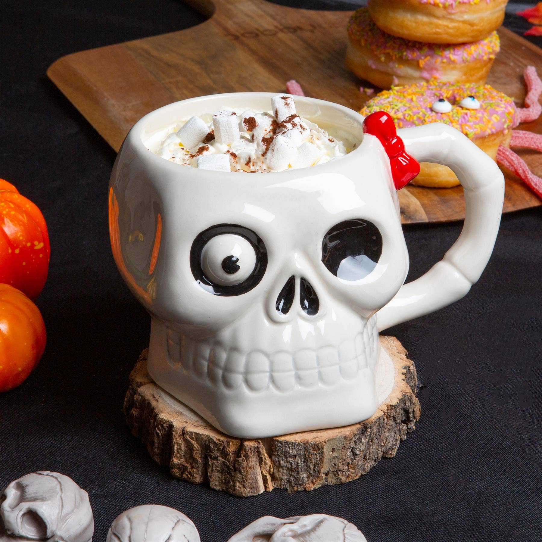 Rinkit Ltd – wholesale Coffee mug – 750ml Halloween Skull Stoneware Mug - By Fax Potato1