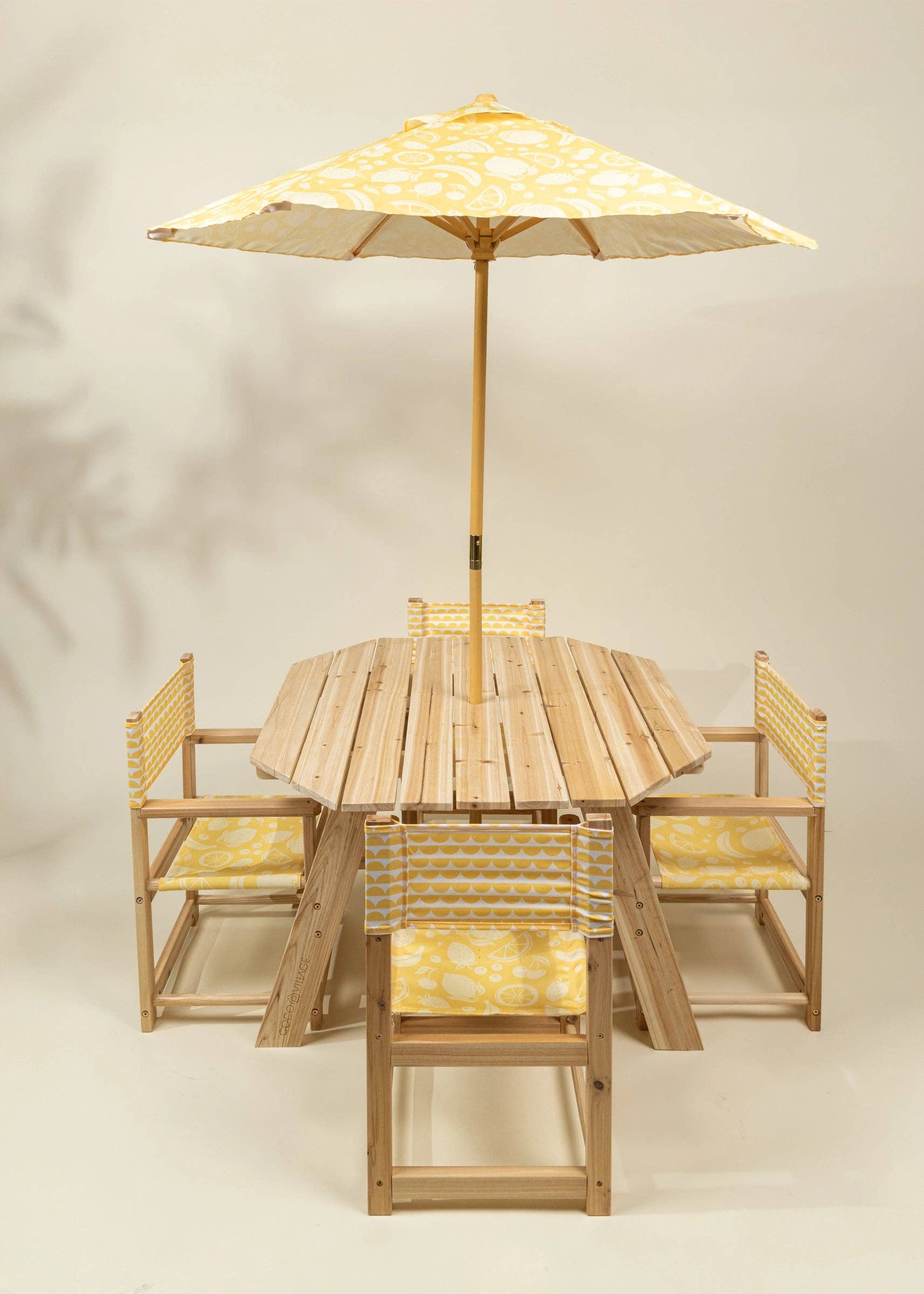 Coco Village - Wholesale Patio Set - Kids’ Patio Set 4 Chairs and Parasol–Summer Fruits1