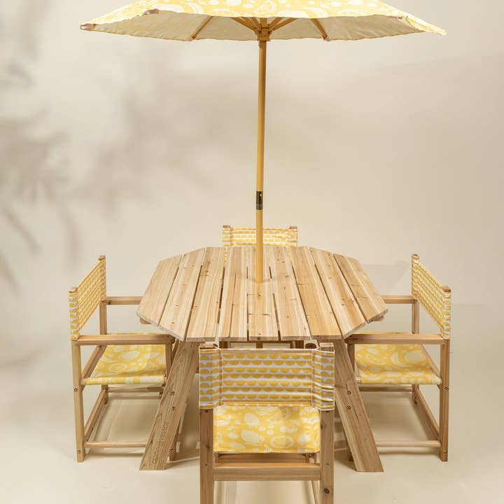Coco Village - Wholesale Patio Set - Kids’ Patio Set 4 Chairs and Parasol–Summer Fruits1