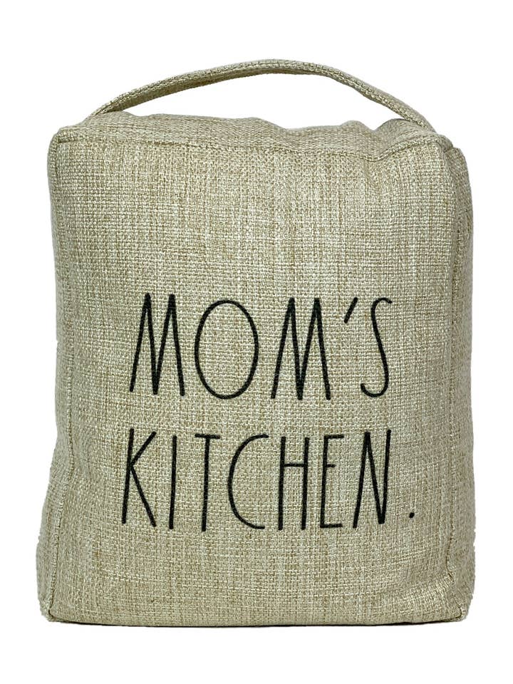 Rae Dunn „mors køkken“ olivengrøn stof dekorative dørstop med håndtag for engroshandel hos DesignStyles Home